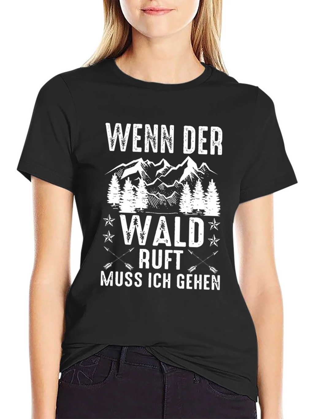 Wenn Der Wald Ruft Mens Black Graphic Tee product image 1