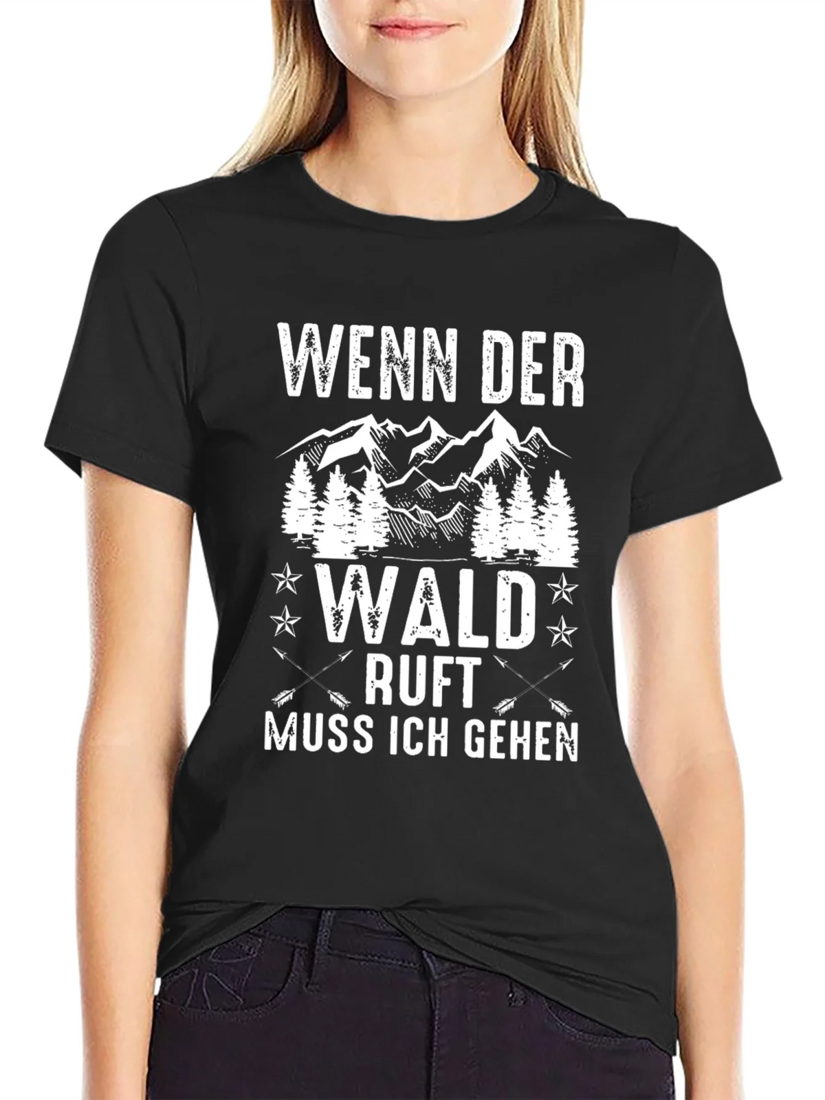 Wenn Der Wald Ruft Mens Black Graphic Tee product image 1