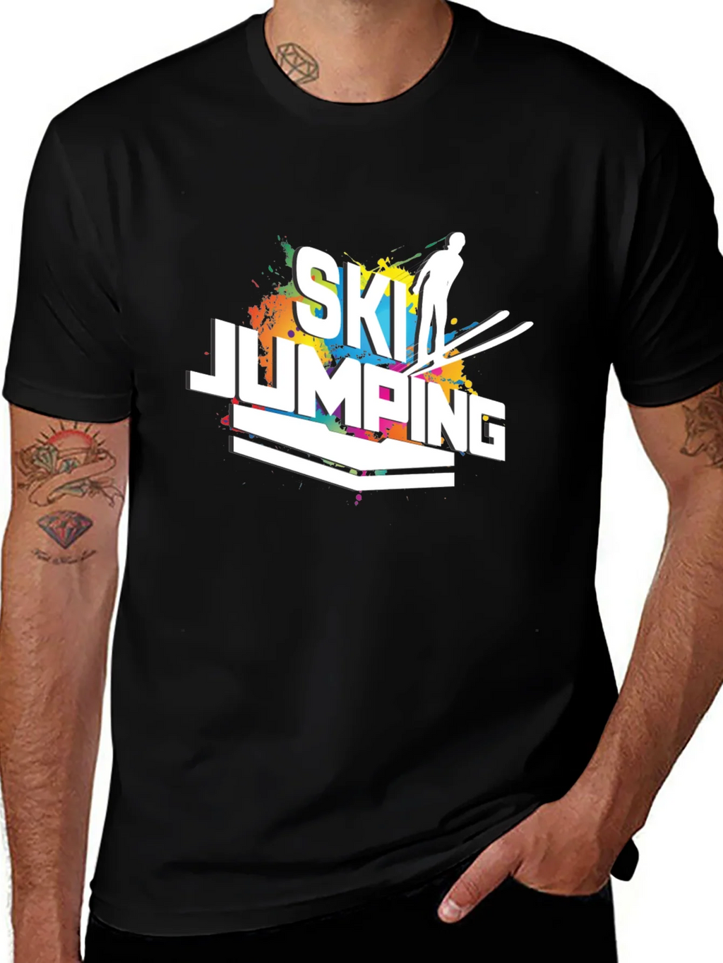 Ski Jumping Graphic Tee - Mens Black T-Shirt product image 1