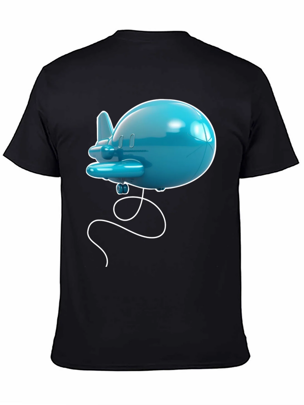 Cartoon Airplane Graphic Tee - Black T-Shirt product image 4