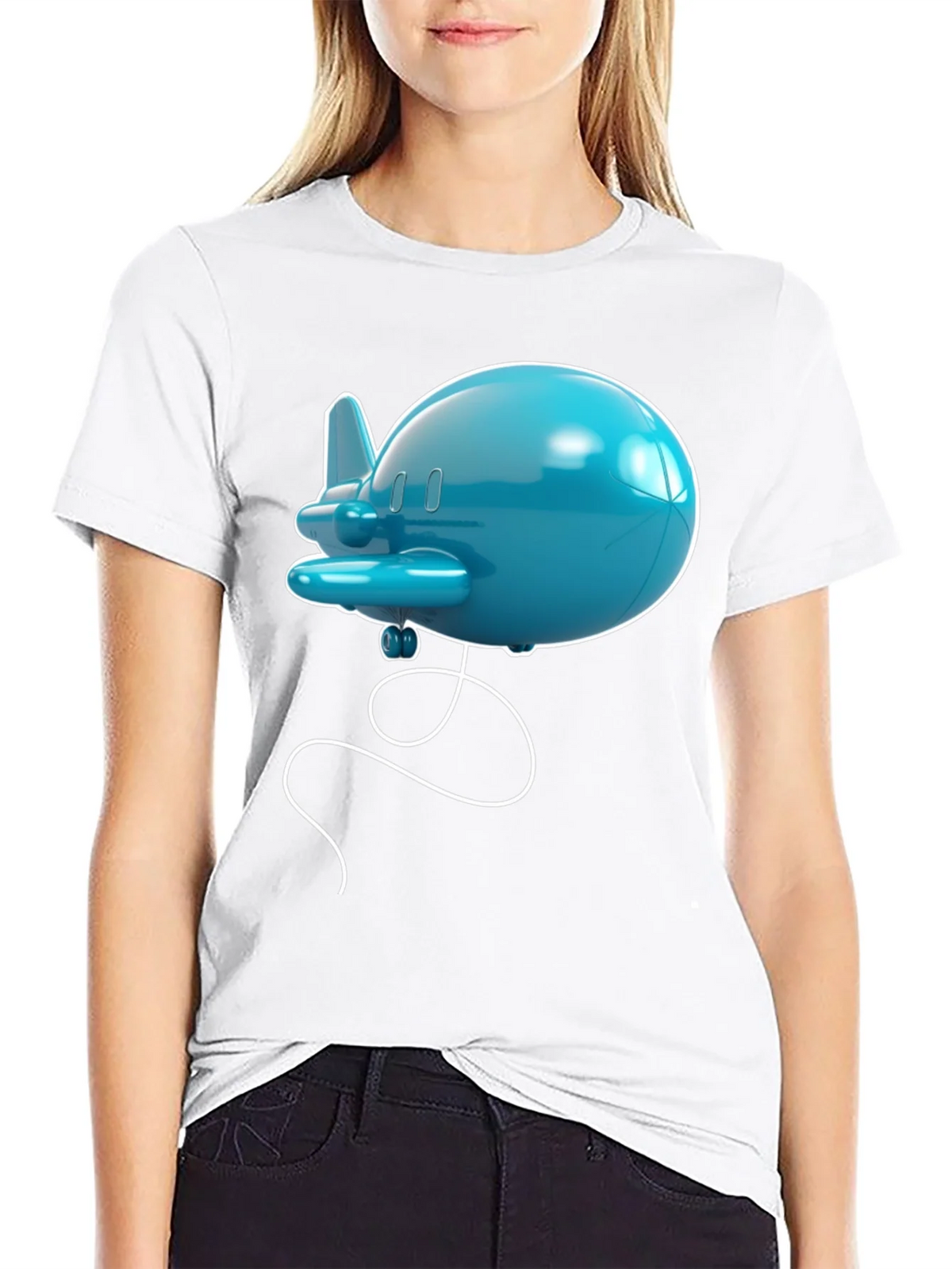 Cartoon Airplane Graphic Tee - Black T-Shirt product image 7