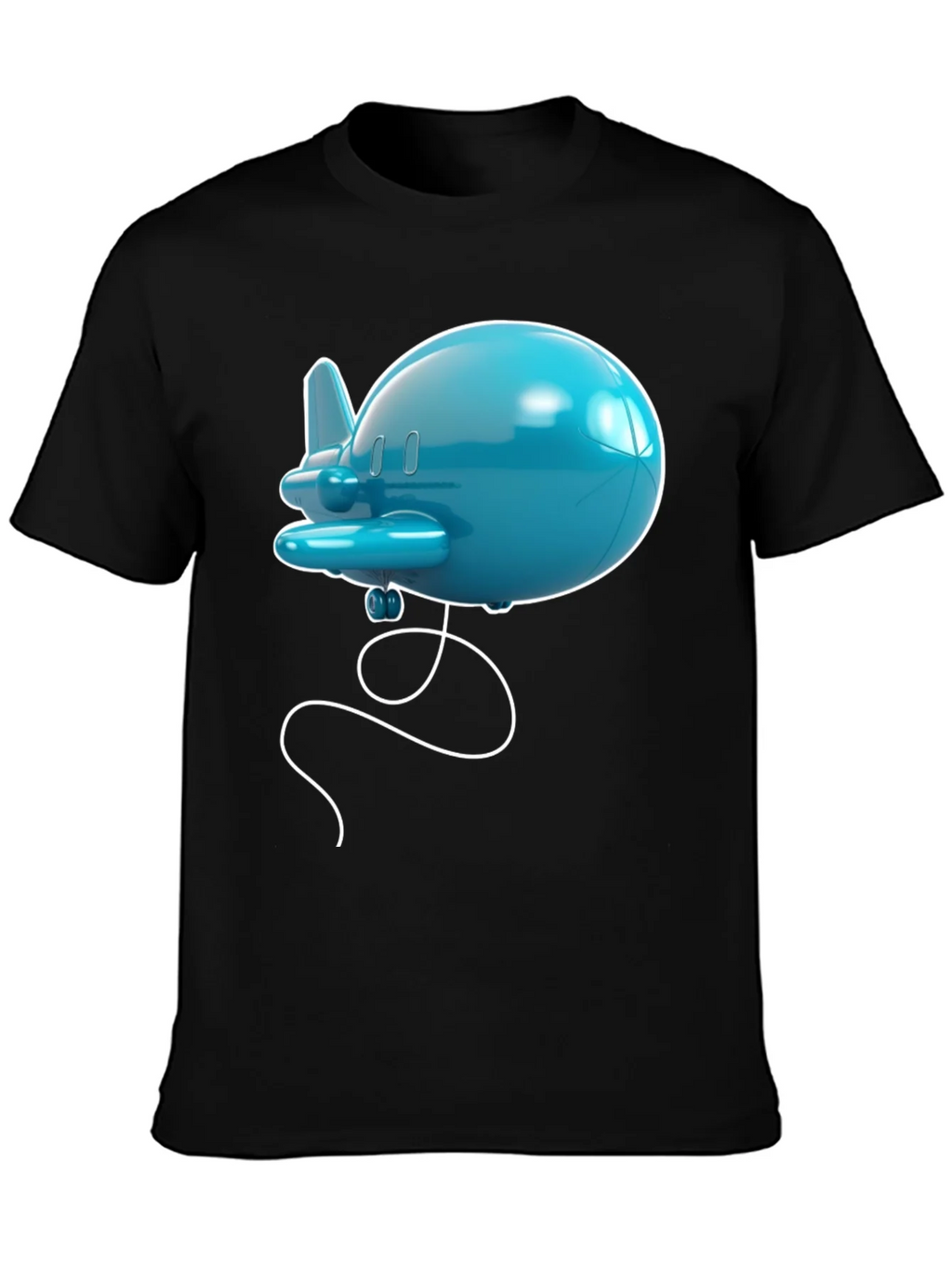 Cartoon Airplane Graphic Tee - Black T-Shirt product image 3