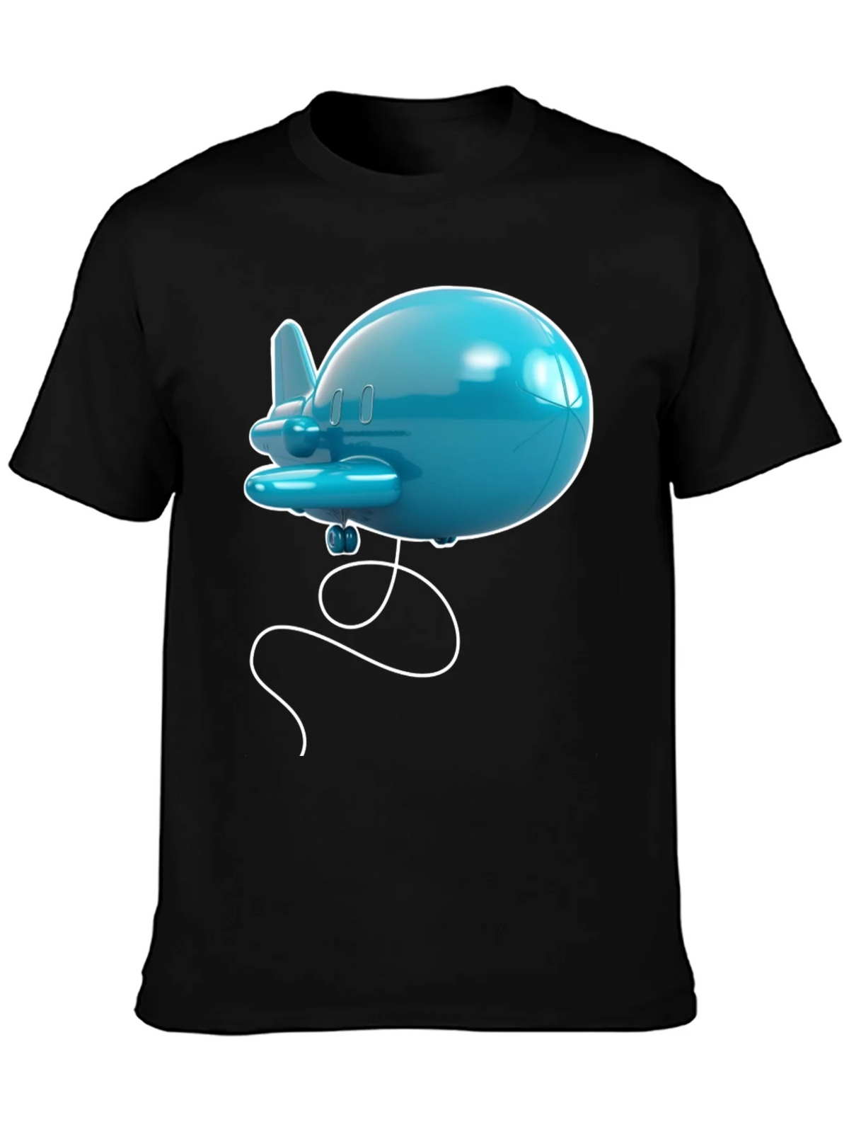 Cartoon Airplane Graphic Tee - Black T-Shirt product image 3