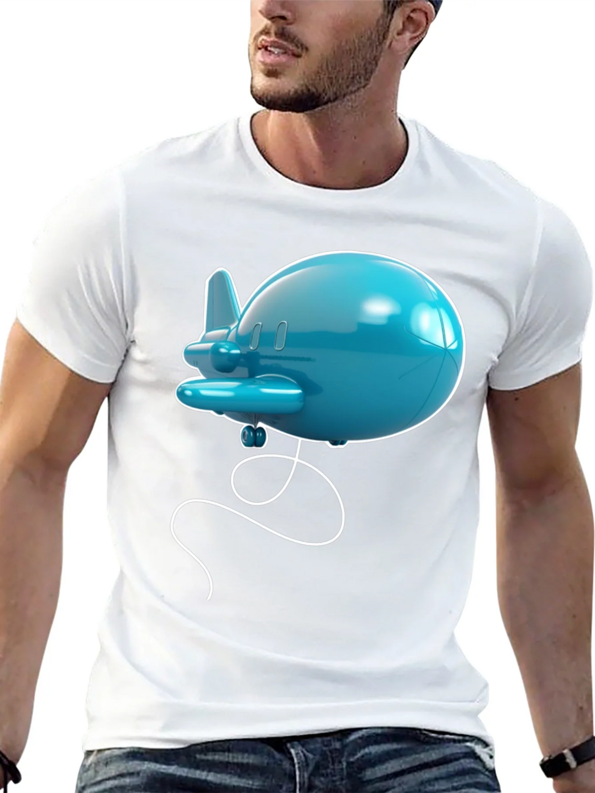 Cartoon Airplane Graphic Tee - Black T-Shirt product image 10