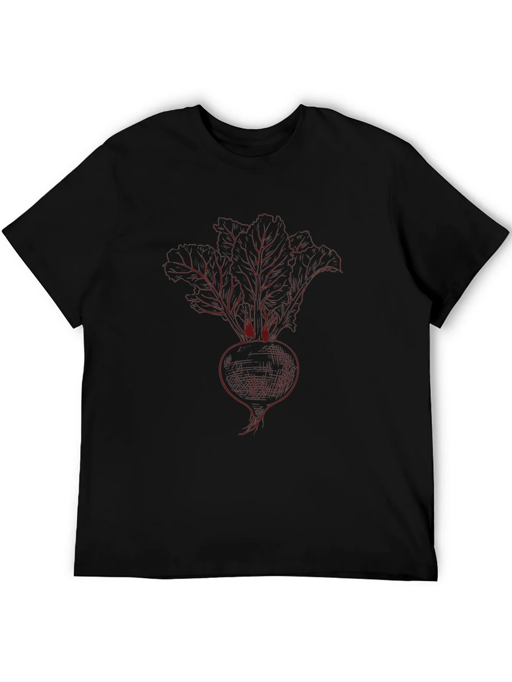 Beetroot Sketch Graphic Tee - Black Cotton T-Shirt product image 5