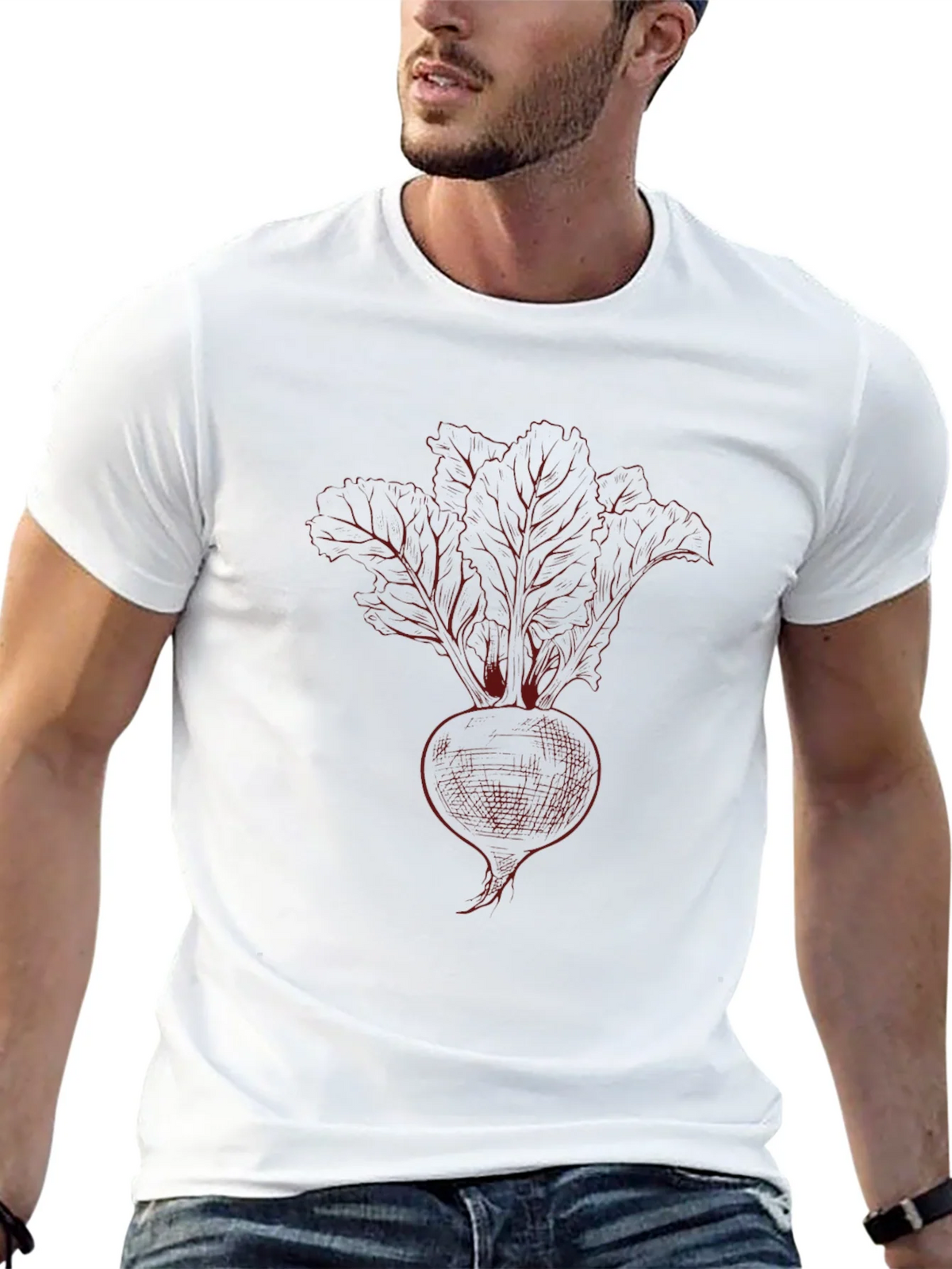 Beetroot Sketch Graphic Tee - Black Cotton T-Shirt product image 12
