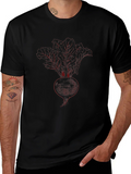 Beetroot Sketch Graphic Tee - Black Cotton T-Shirt product image 1