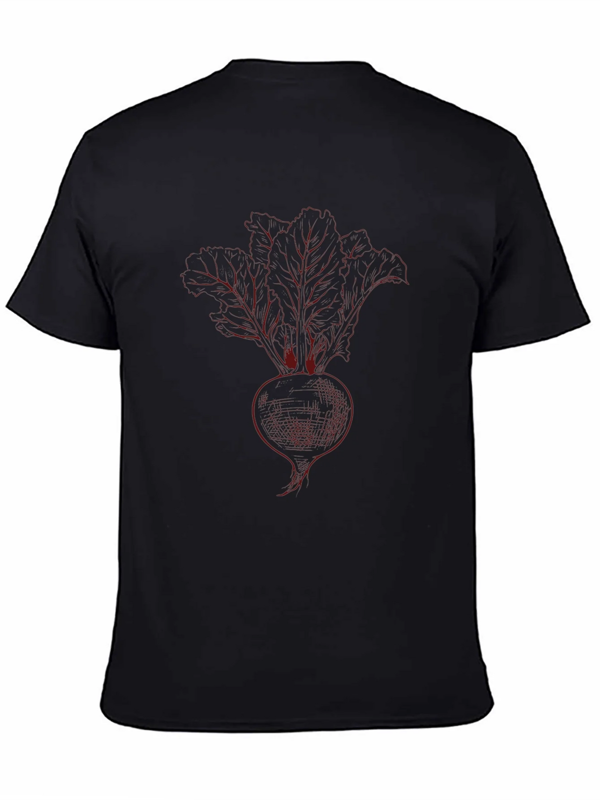 Beetroot Sketch Graphic Tee - Black Cotton T-Shirt product image 4