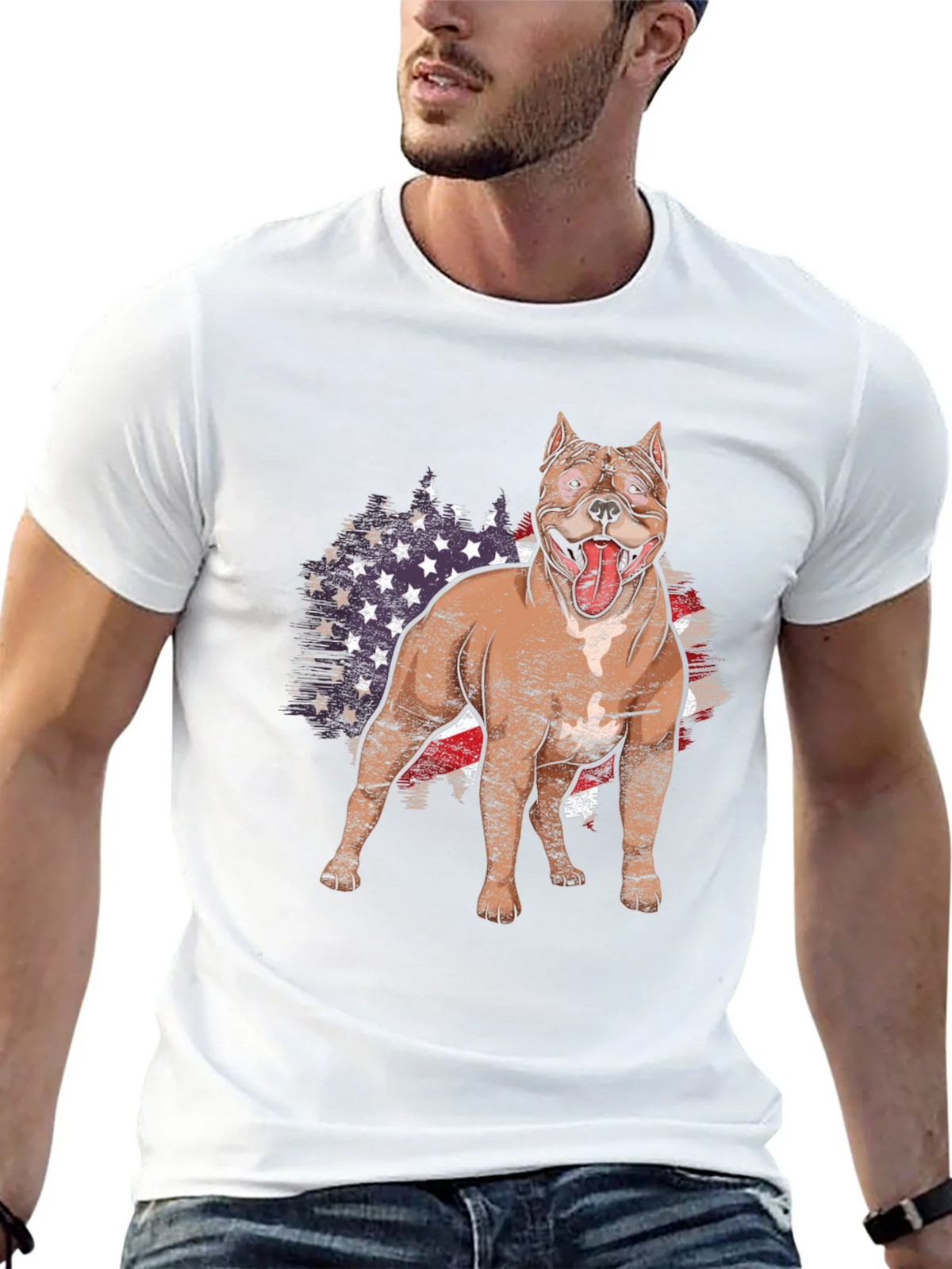 American Pitbull Dog Graphic Tee product image 12