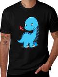Cute Dinosaur Graphic Tee - Black Short Sleeve Shirt product image 1