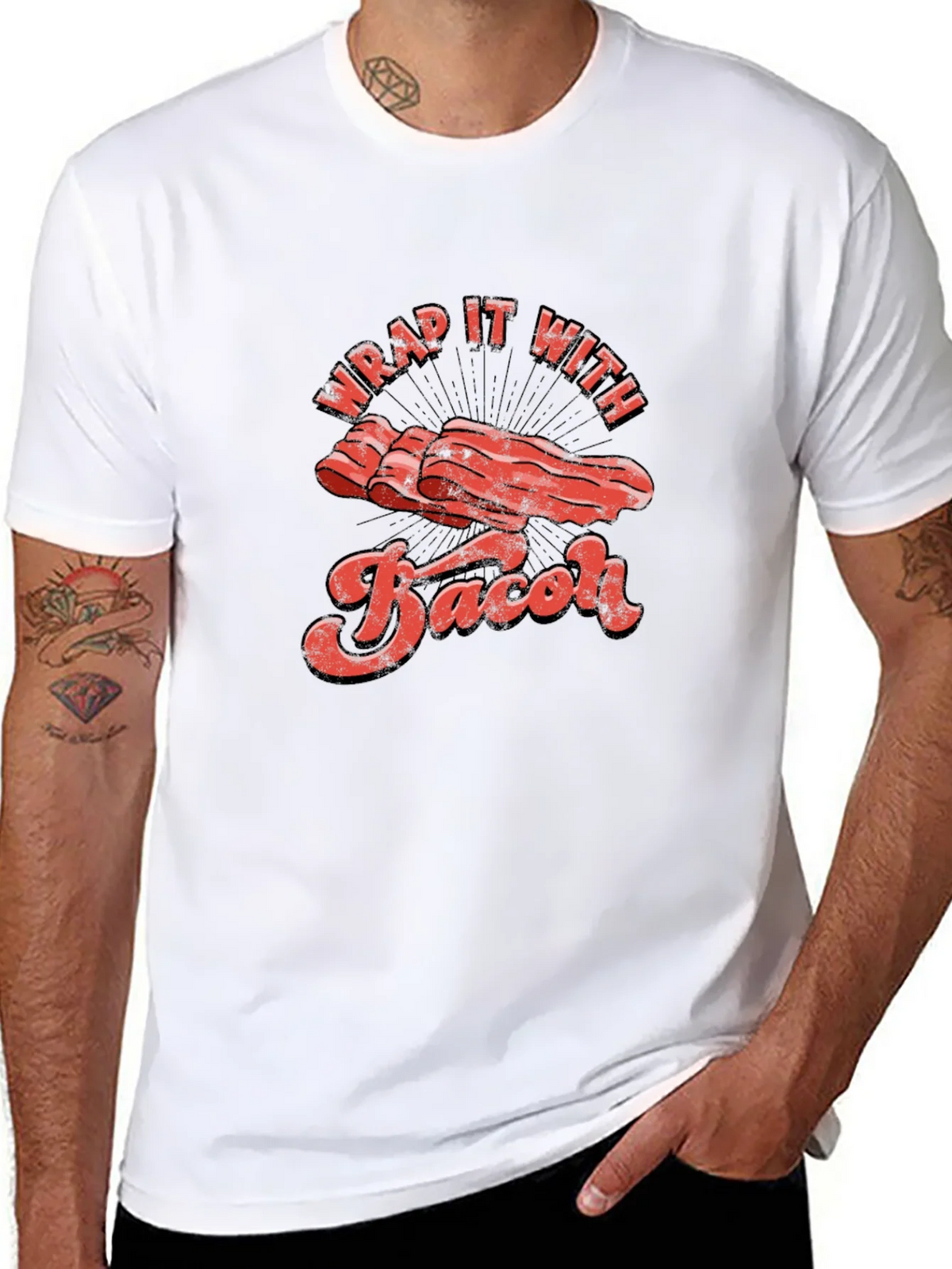 Wrap It With Bacon Graphic T-Shirt product image 7