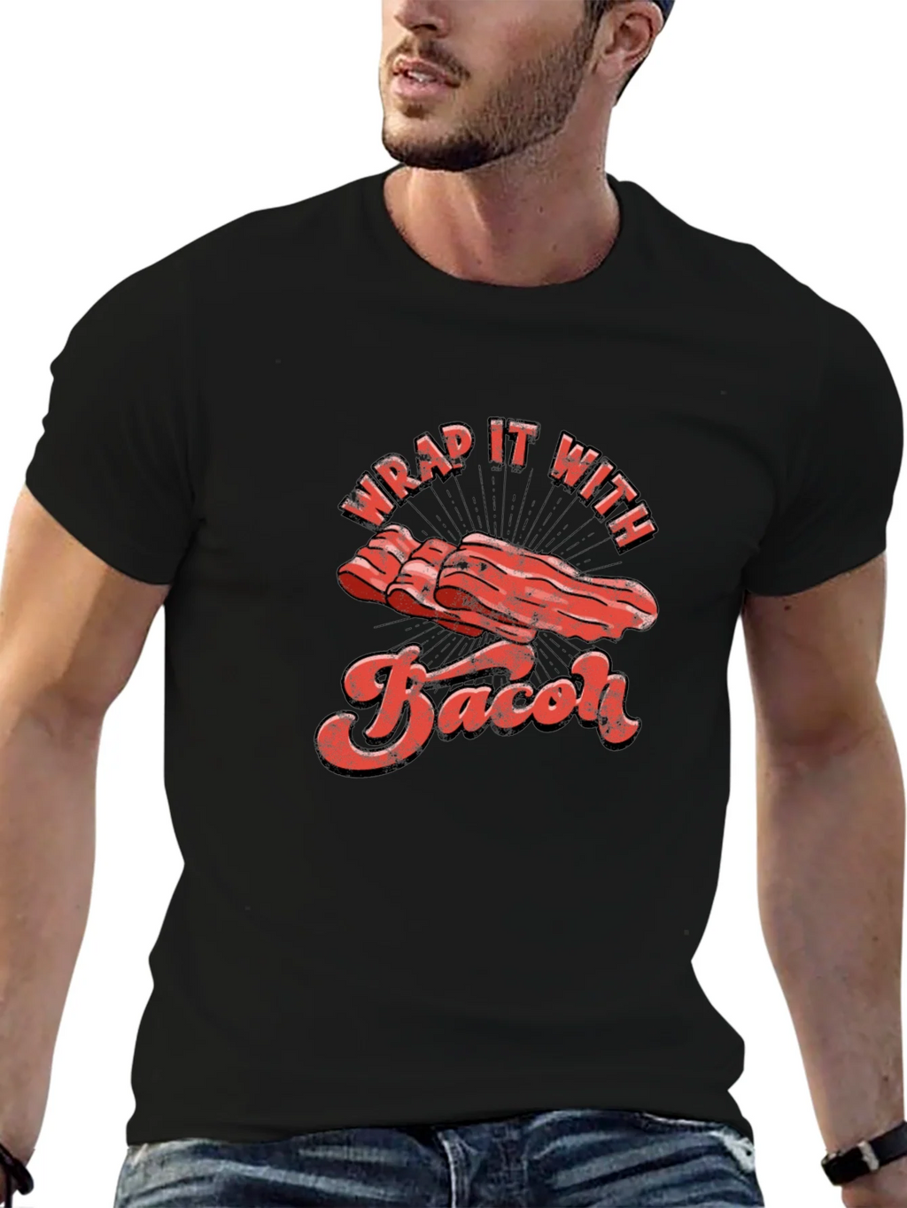 Wrap It With Bacon Graphic T-Shirt product image 6
