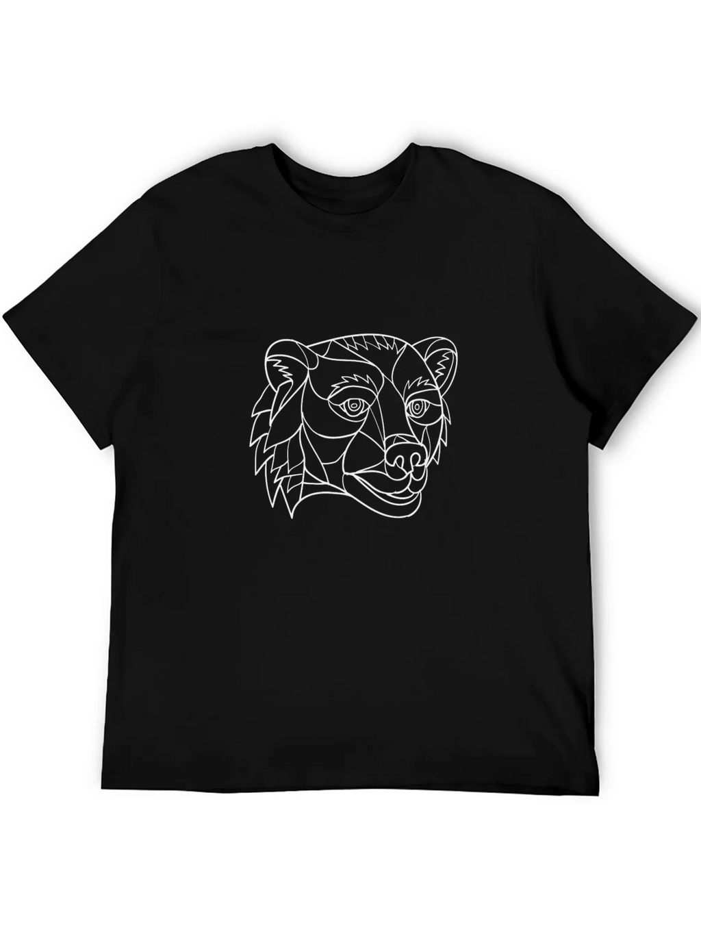 Geometric Bear Head Graphic Tee - Stylish Black T-Shirt product image 5