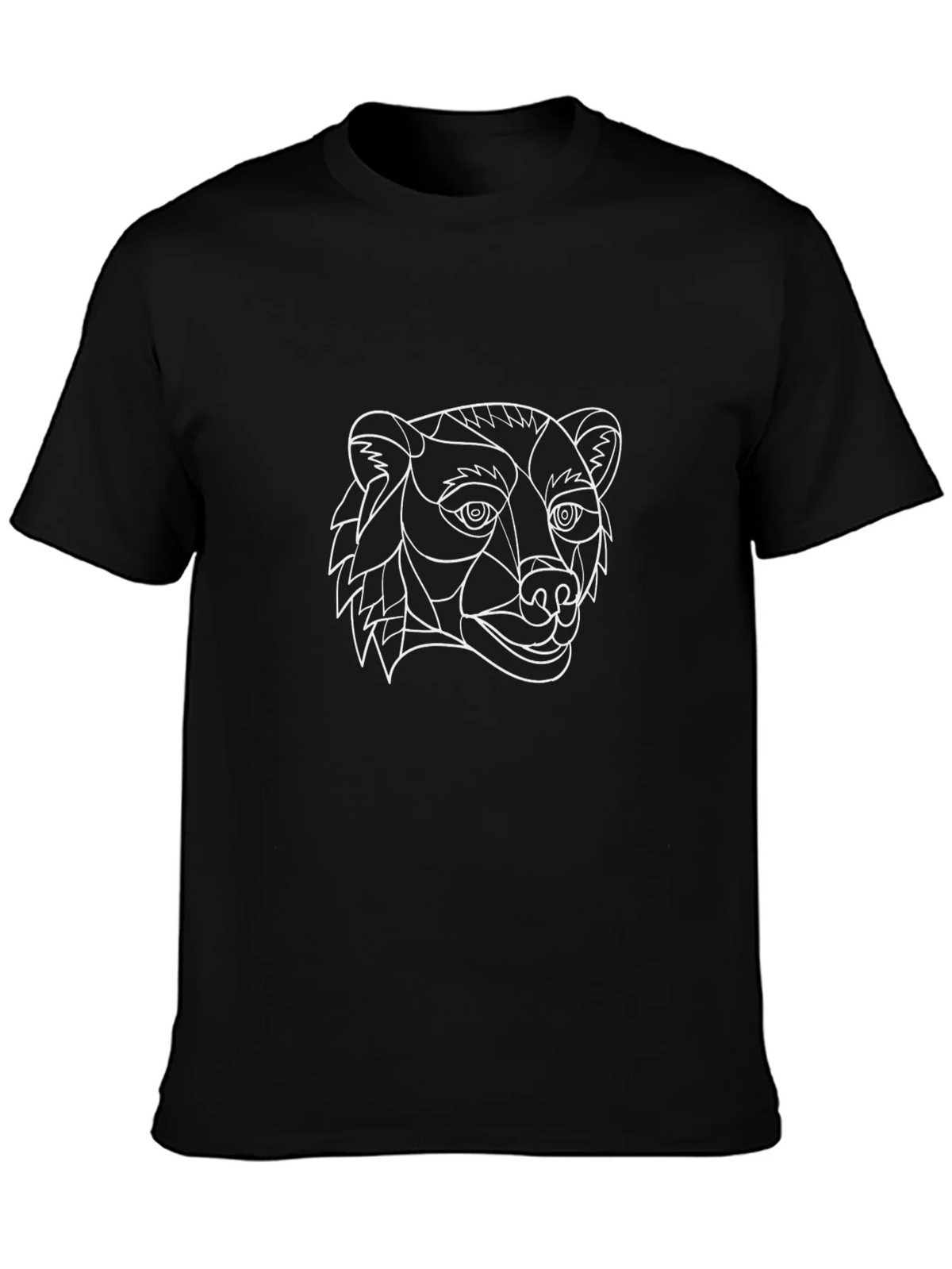 Geometric Bear Head Graphic Tee - Stylish Black T-Shirt product image 3