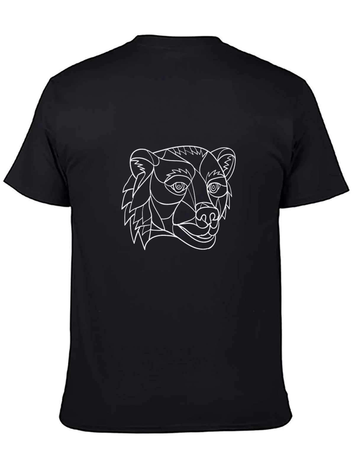 Geometric Bear Head Graphic Tee - Stylish Black T-Shirt product image 4