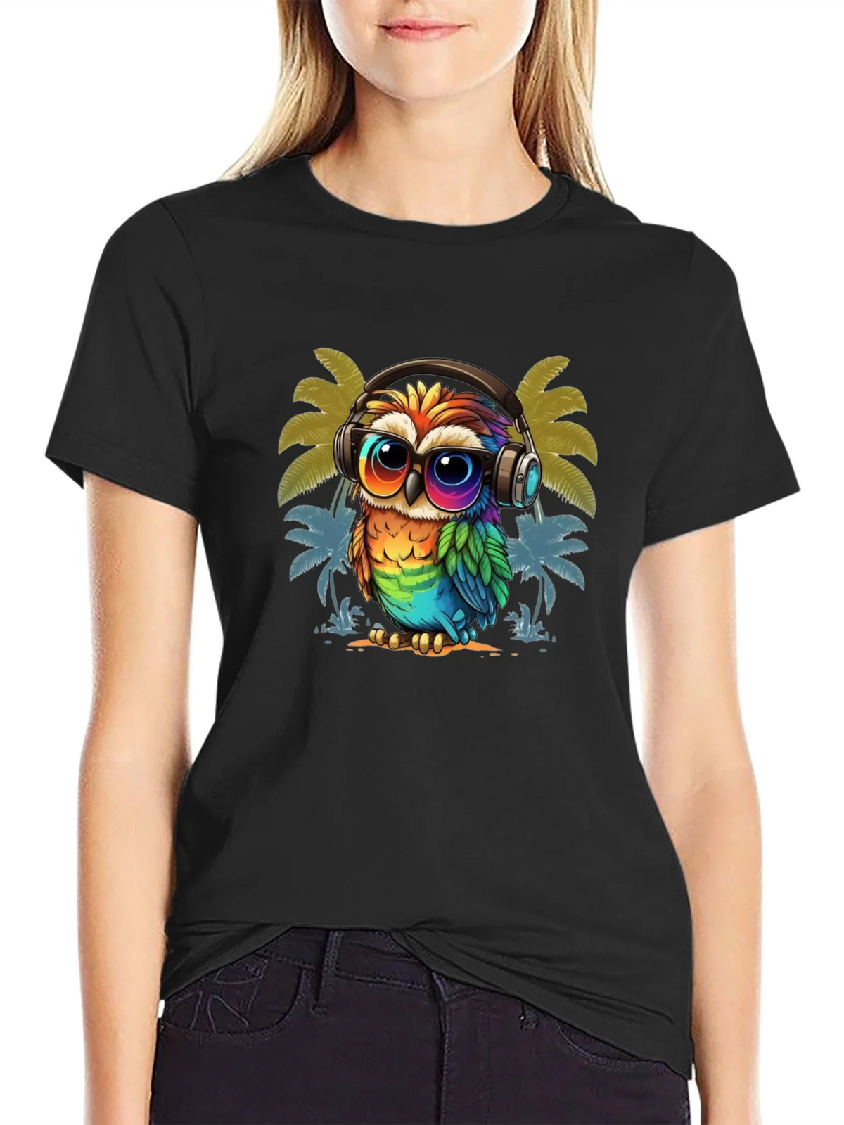 Cool Owl Graphic Tee - Tropical Vibe product image 2