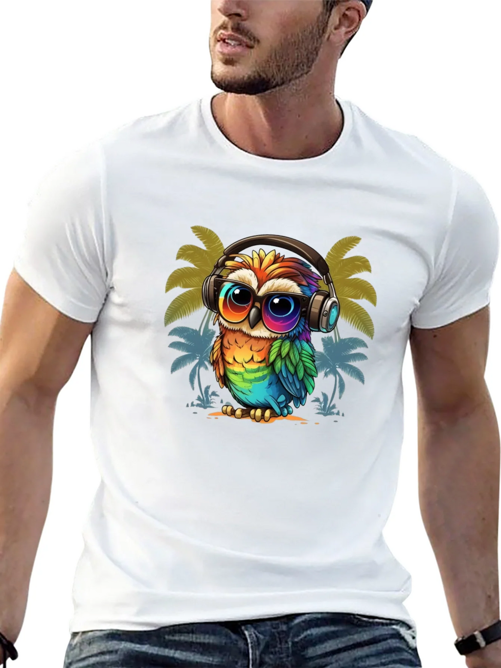 Cool Owl Graphic Tee - Tropical Vibe product image 12