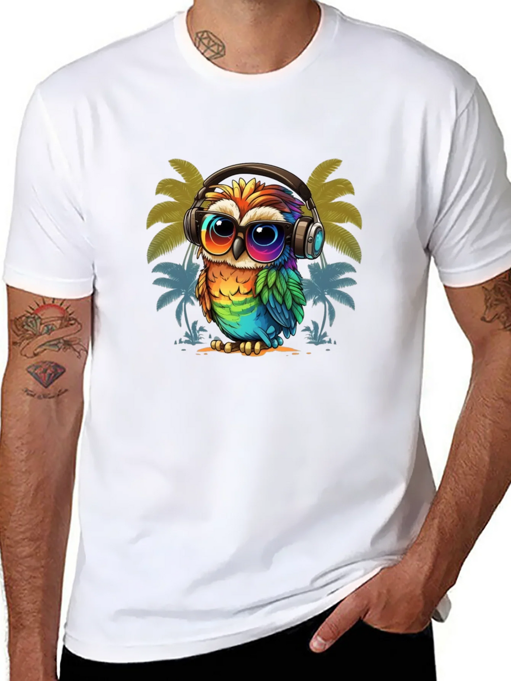 Cool Owl Graphic Tee - Tropical Vibe product image 7