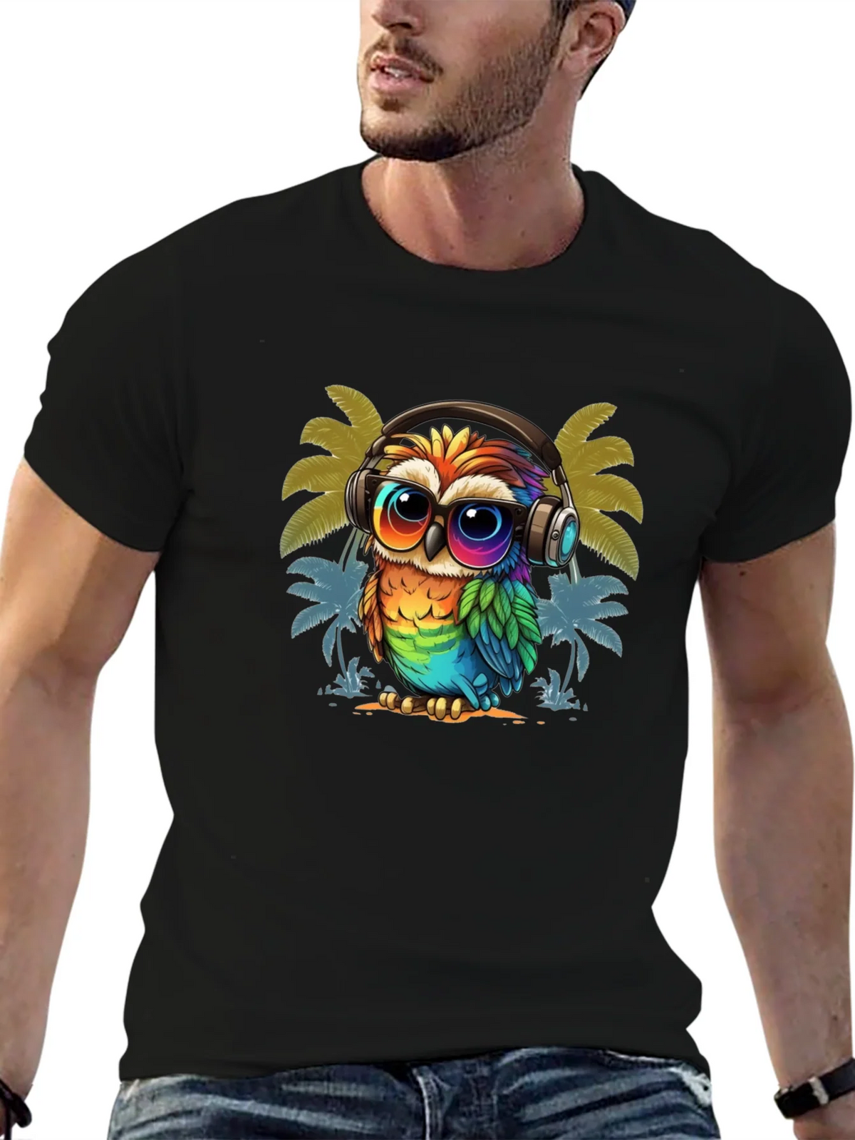 Cool Owl Graphic Tee - Tropical Vibe product image 6