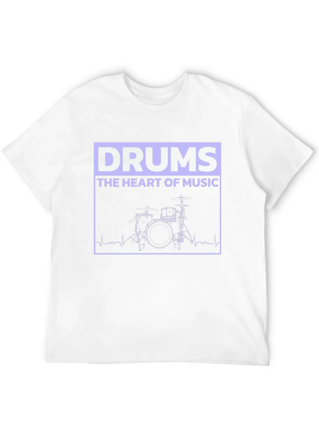 Drums Heart of Music Graphic Black T-Shirt product image 2