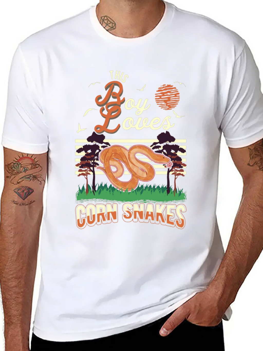 Boy Loves Corn Snakes Graphic T-Shirt product image 5