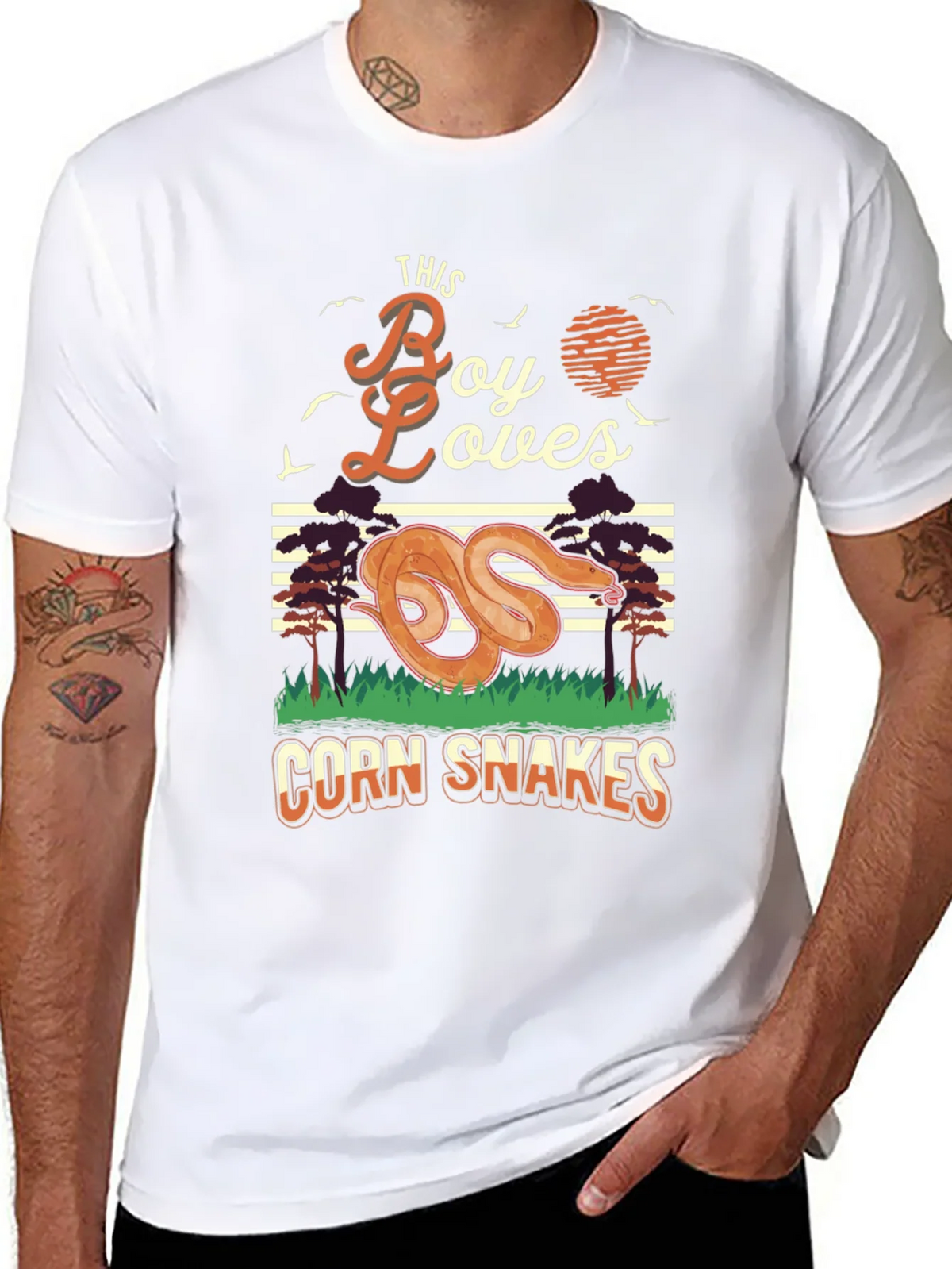 Boy Loves Corn Snakes Graphic T-Shirt product image 5