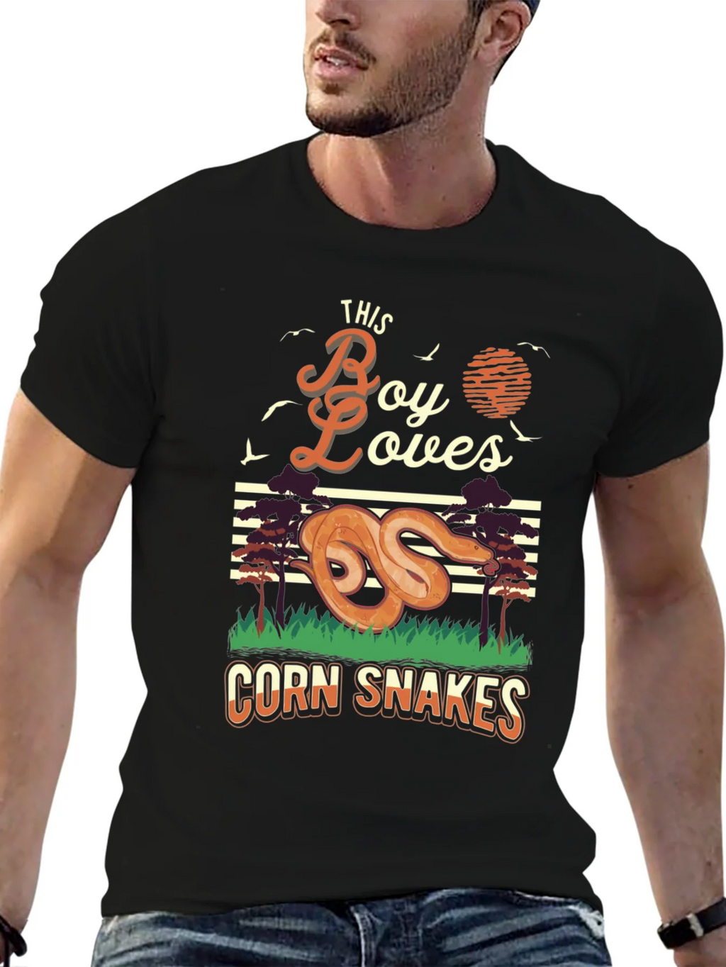 Boy Loves Corn Snakes Graphic T-Shirt product image 4