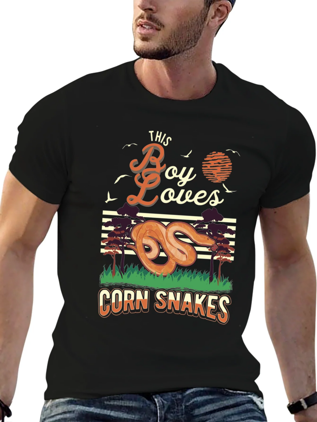 Boy Loves Corn Snakes Graphic T-Shirt product image 4