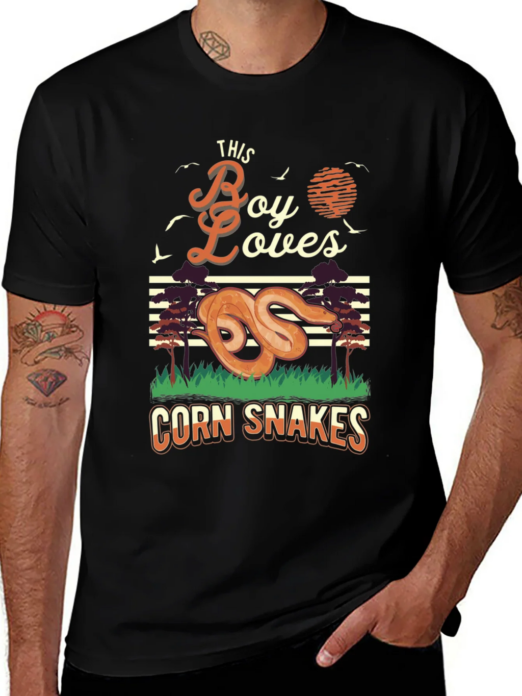 Boy Loves Corn Snakes Graphic T-Shirt product image 1