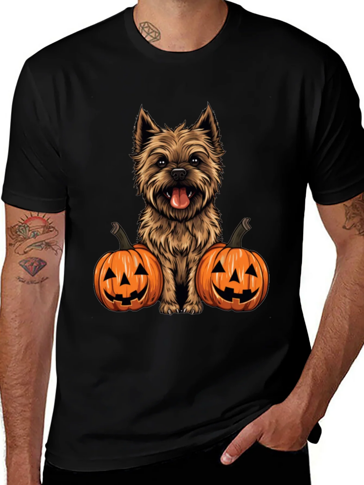 Dog & Pumpkin Halloween T-Shirt product image 1