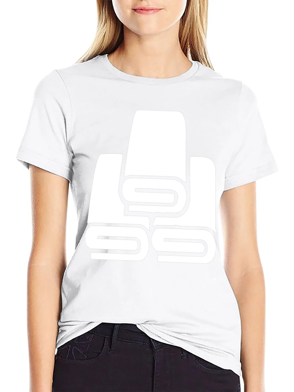 Black T-Shirt with White Towel Stack Graphic product image 3
