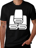 Black T-Shirt with White Towel Stack Graphic product image 1