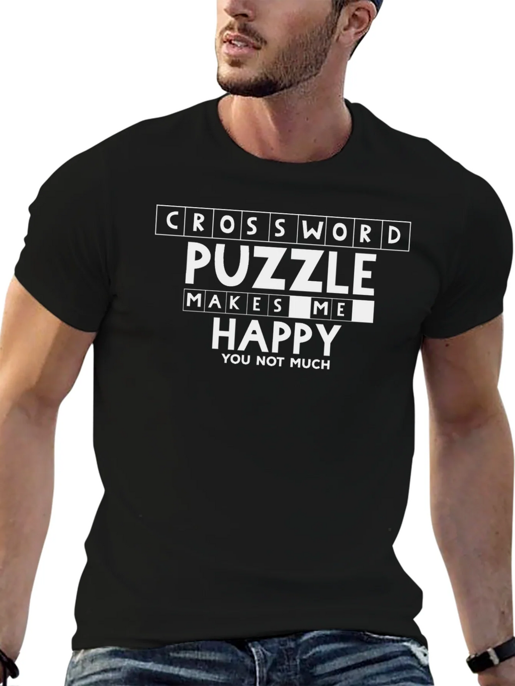 Crossword Puzzle Makes Me Happy T-Shirt product image 3