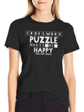 Crossword Puzzle Makes Me Happy T-Shirt product image 1