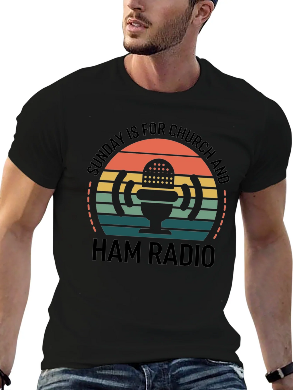 Sunday Church & Ham Radio T-Shirt product image 5