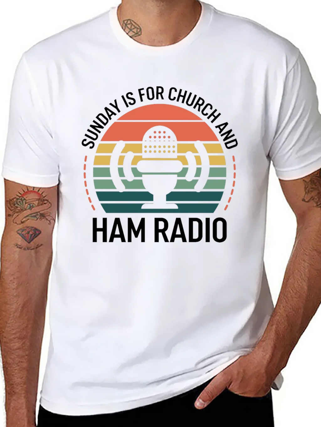 Sunday Church & Ham Radio T-Shirt product image 6
