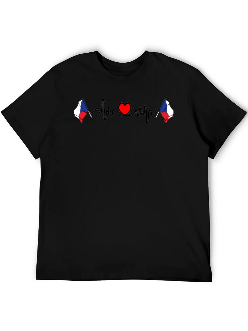 Czech Republic Heartbeat Flag T-Shirt product image 5