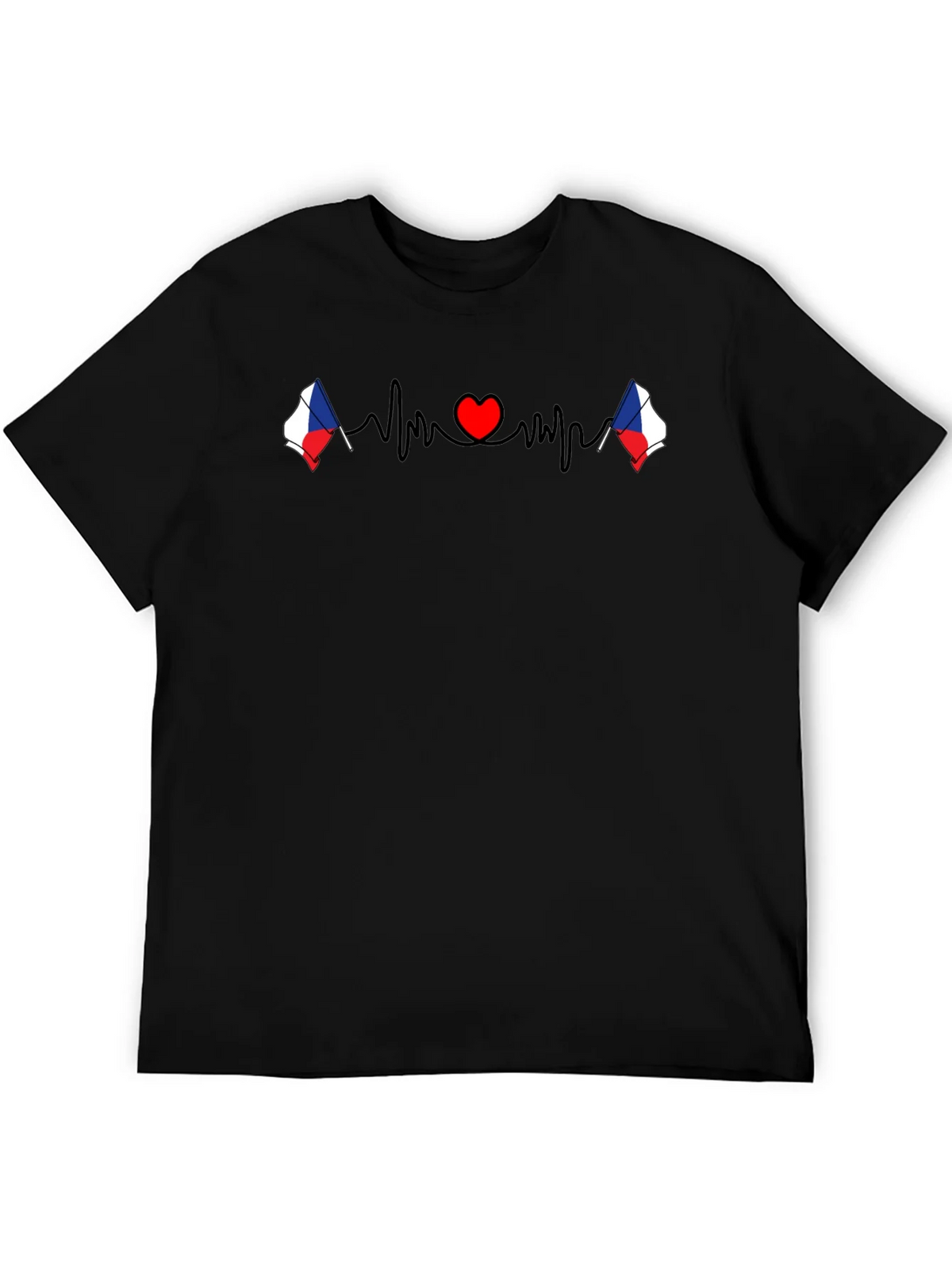 Czech Republic Heartbeat Flag T-Shirt product image 5