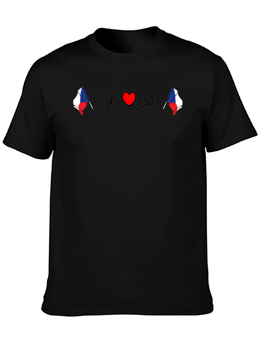 Czech Republic Heartbeat Flag T-Shirt product image 3