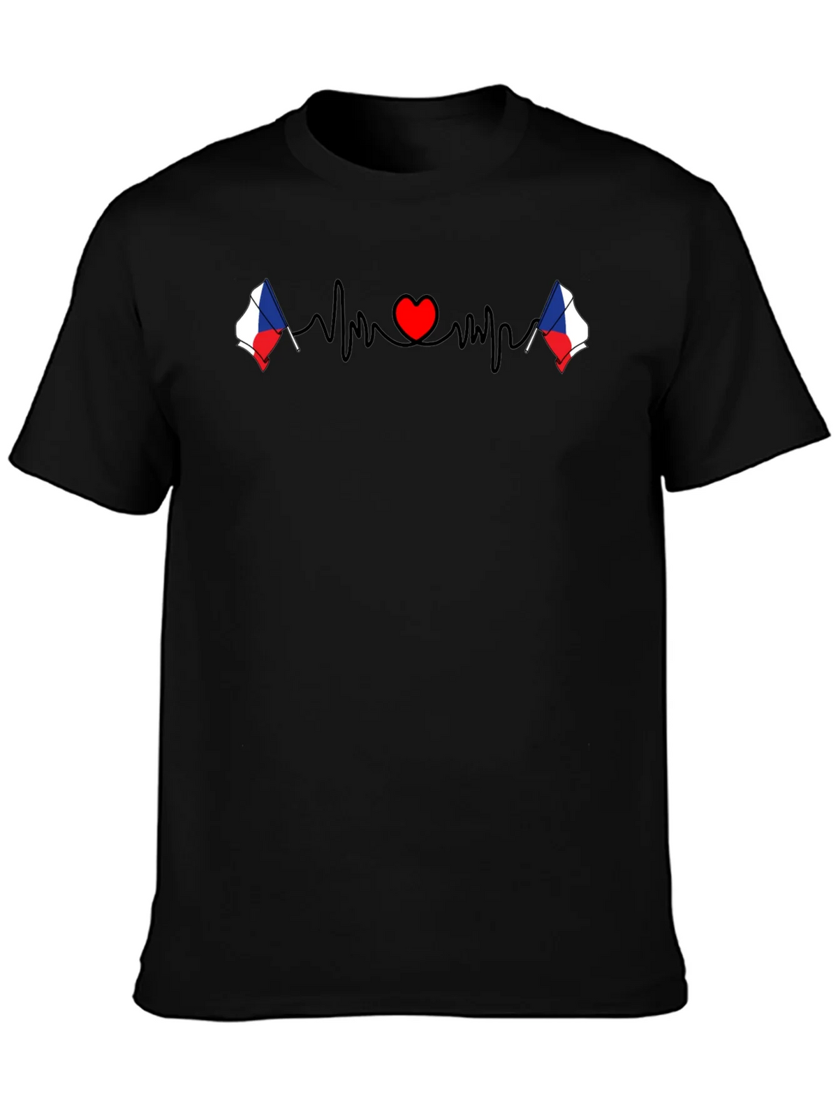 Czech Republic Heartbeat Flag T-Shirt product image 3