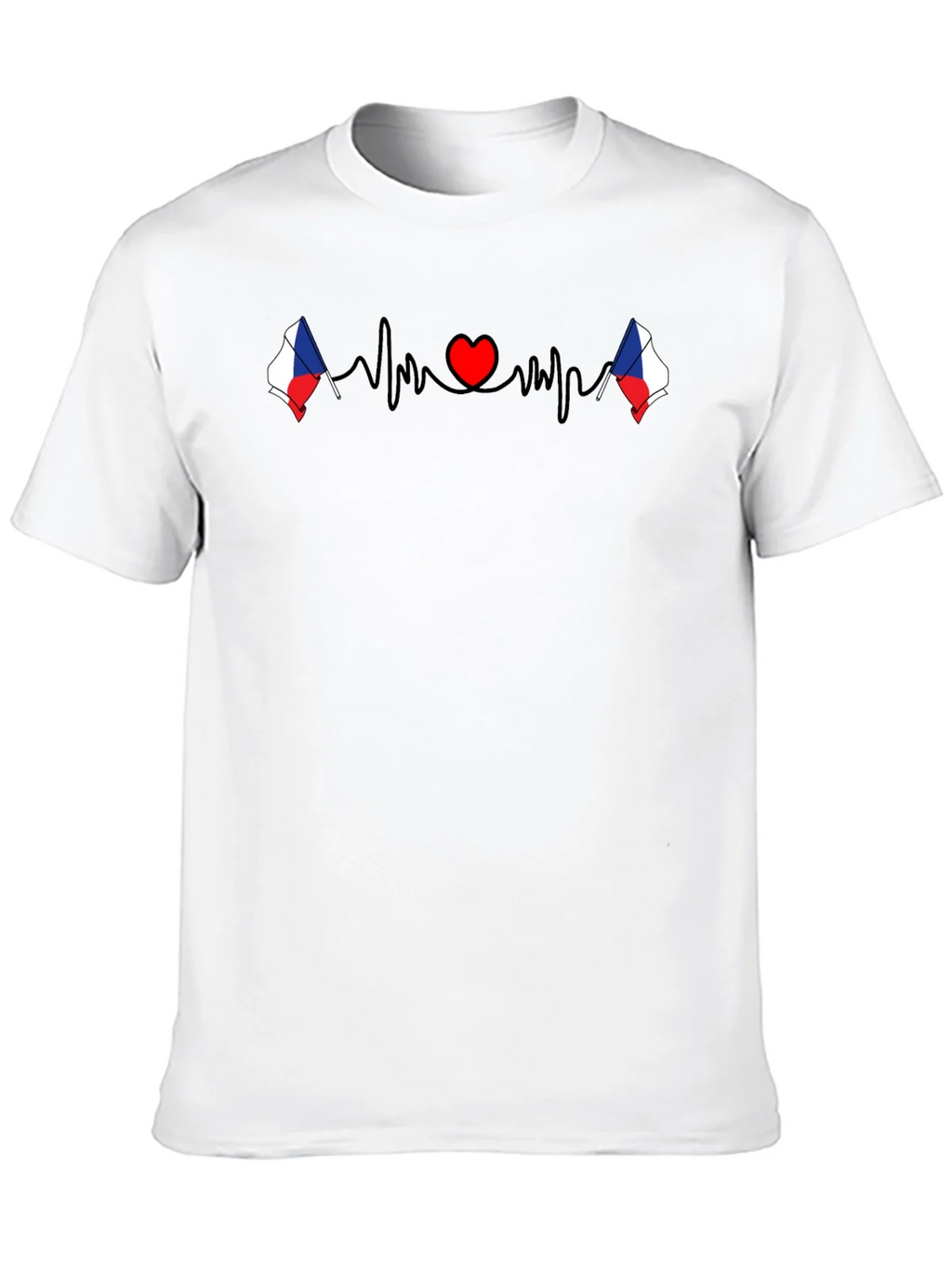 Czech Republic Heartbeat Flag T-Shirt product image 9