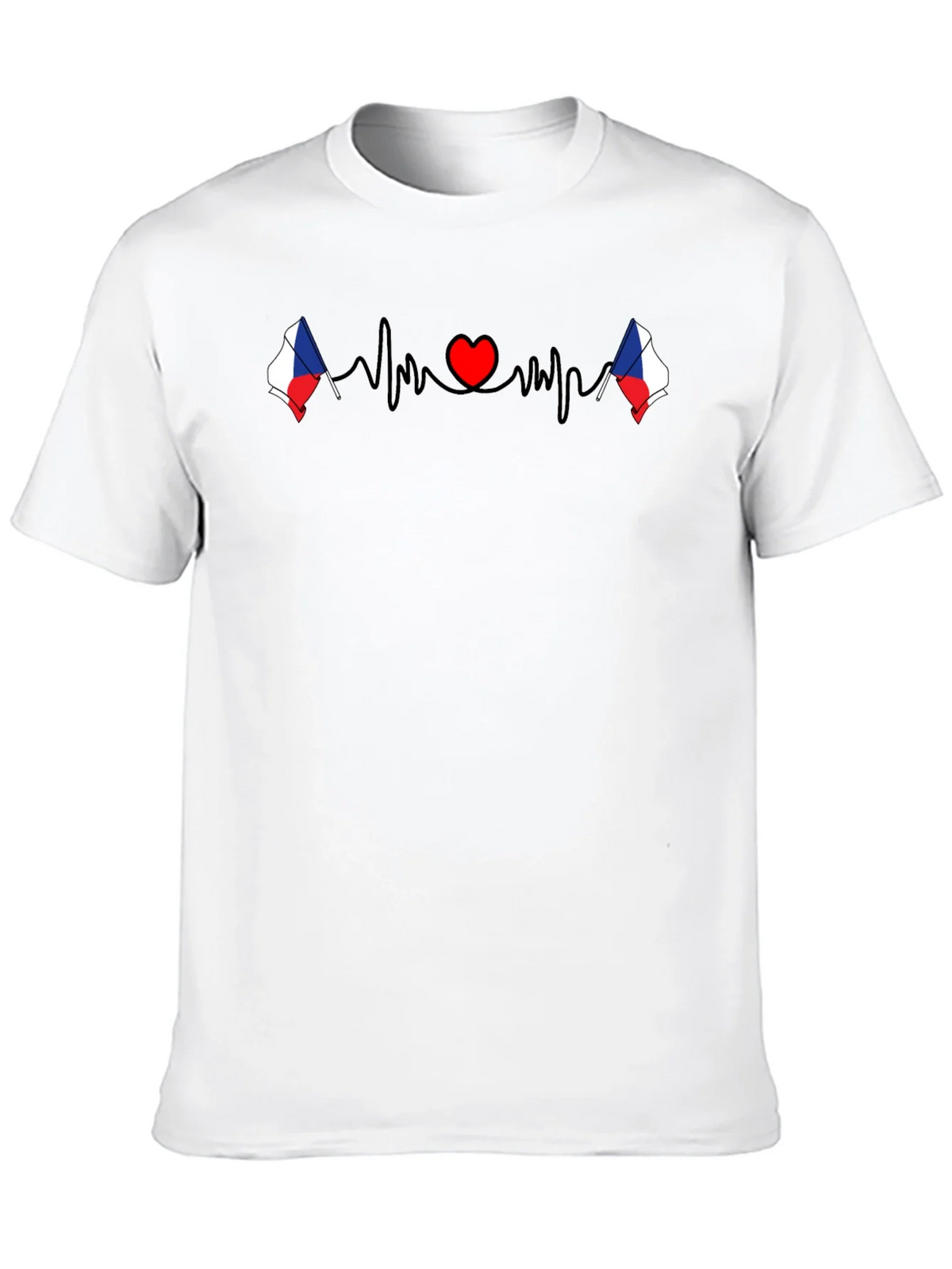Czech Republic Heartbeat Flag T-Shirt product image 9