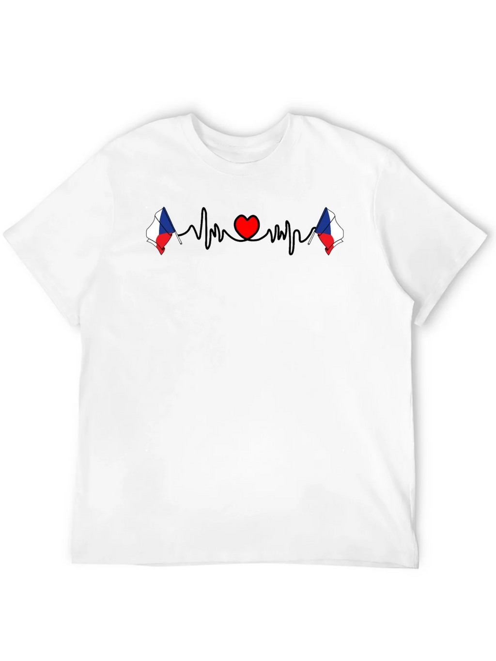 Czech Republic Heartbeat Flag T-Shirt product image 11