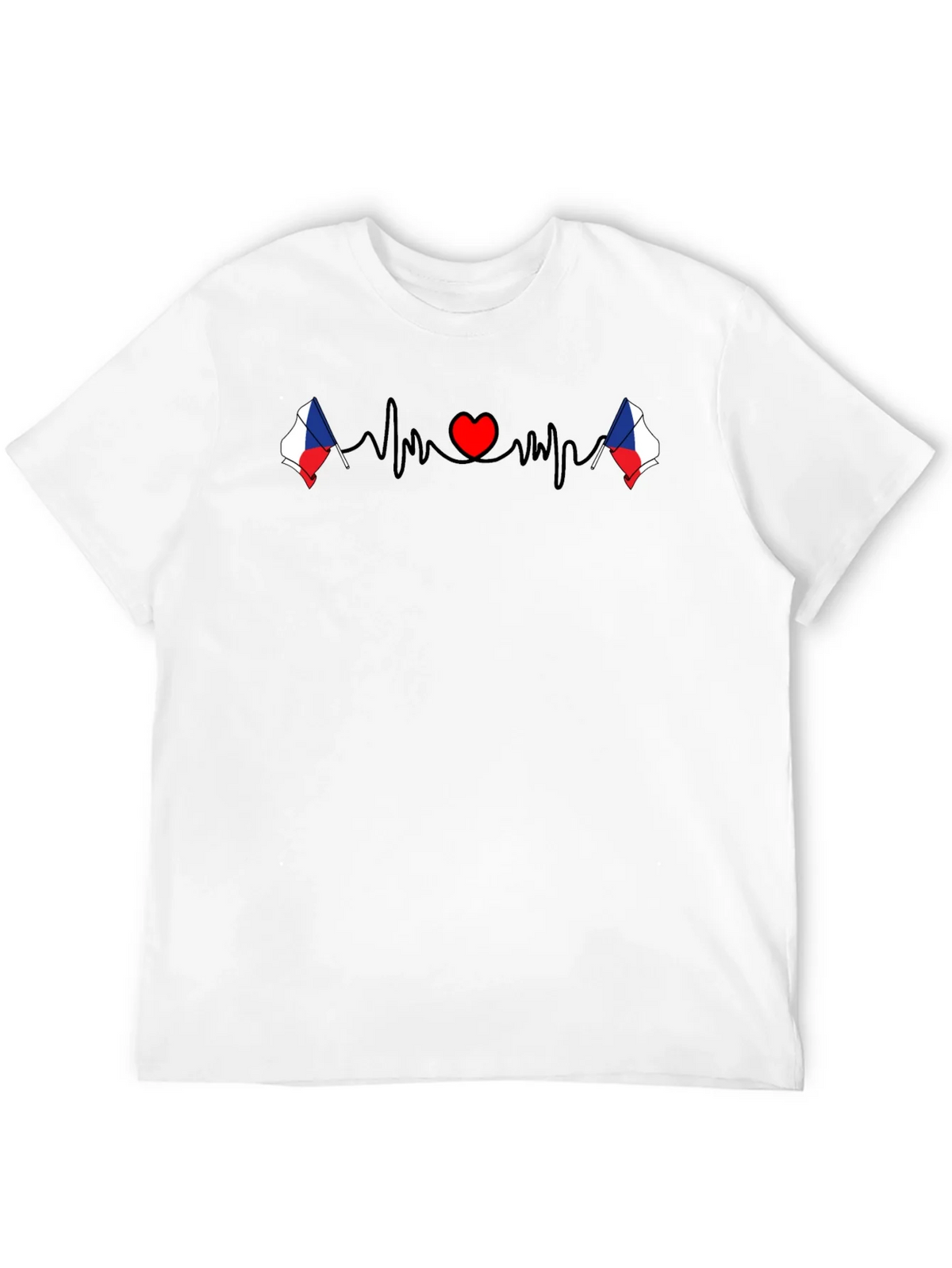 Czech Republic Heartbeat Flag T-Shirt product image 11