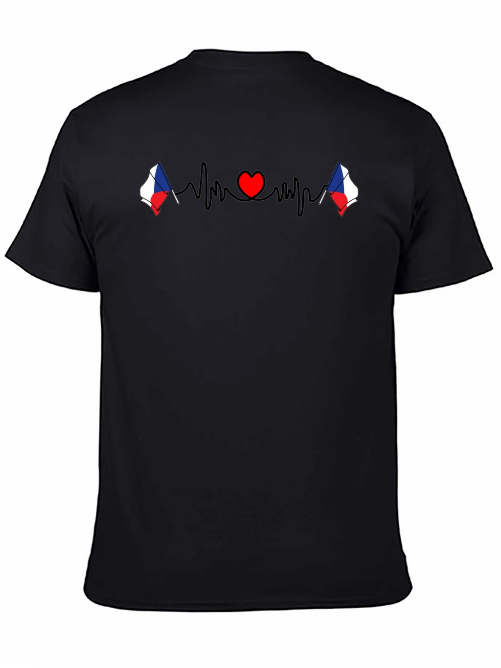 Czech Republic Heartbeat Flag T-Shirt product image 4