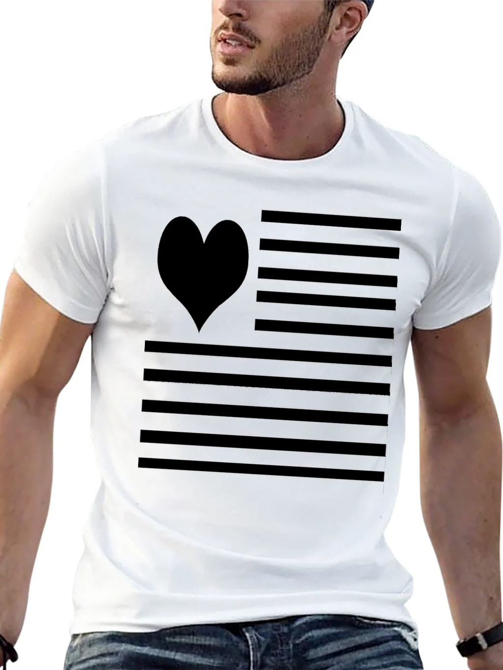 Heart Flag Graphic Tee - Patriotic Love T-Shirt product image 12