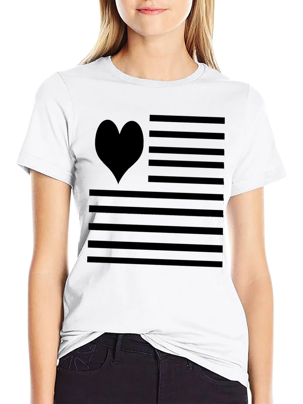 Heart Flag Graphic Tee - Patriotic Love T-Shirt product image 8