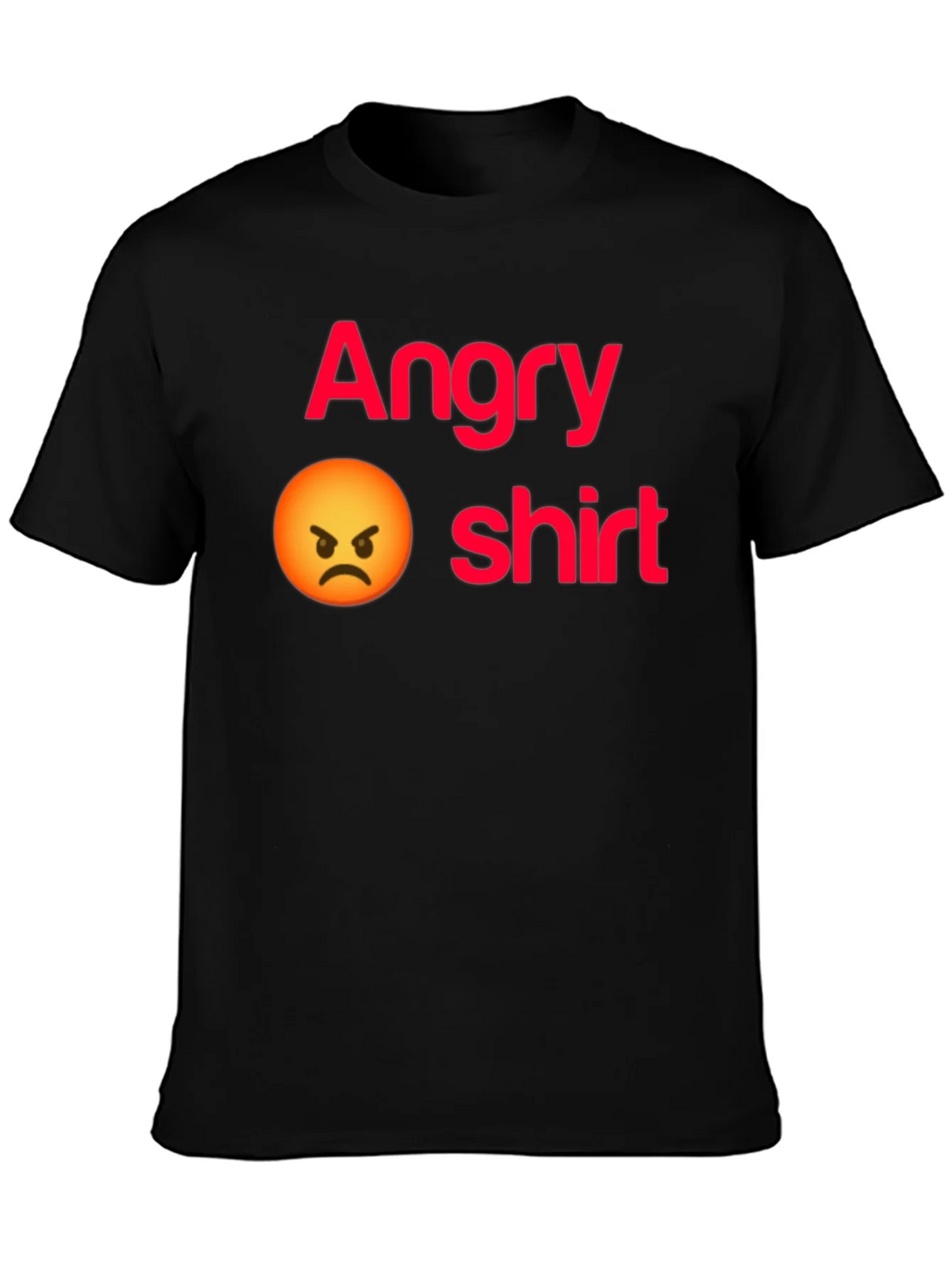 Angry Emoji Graphic T-Shirt - Black Casual Wear product image 1