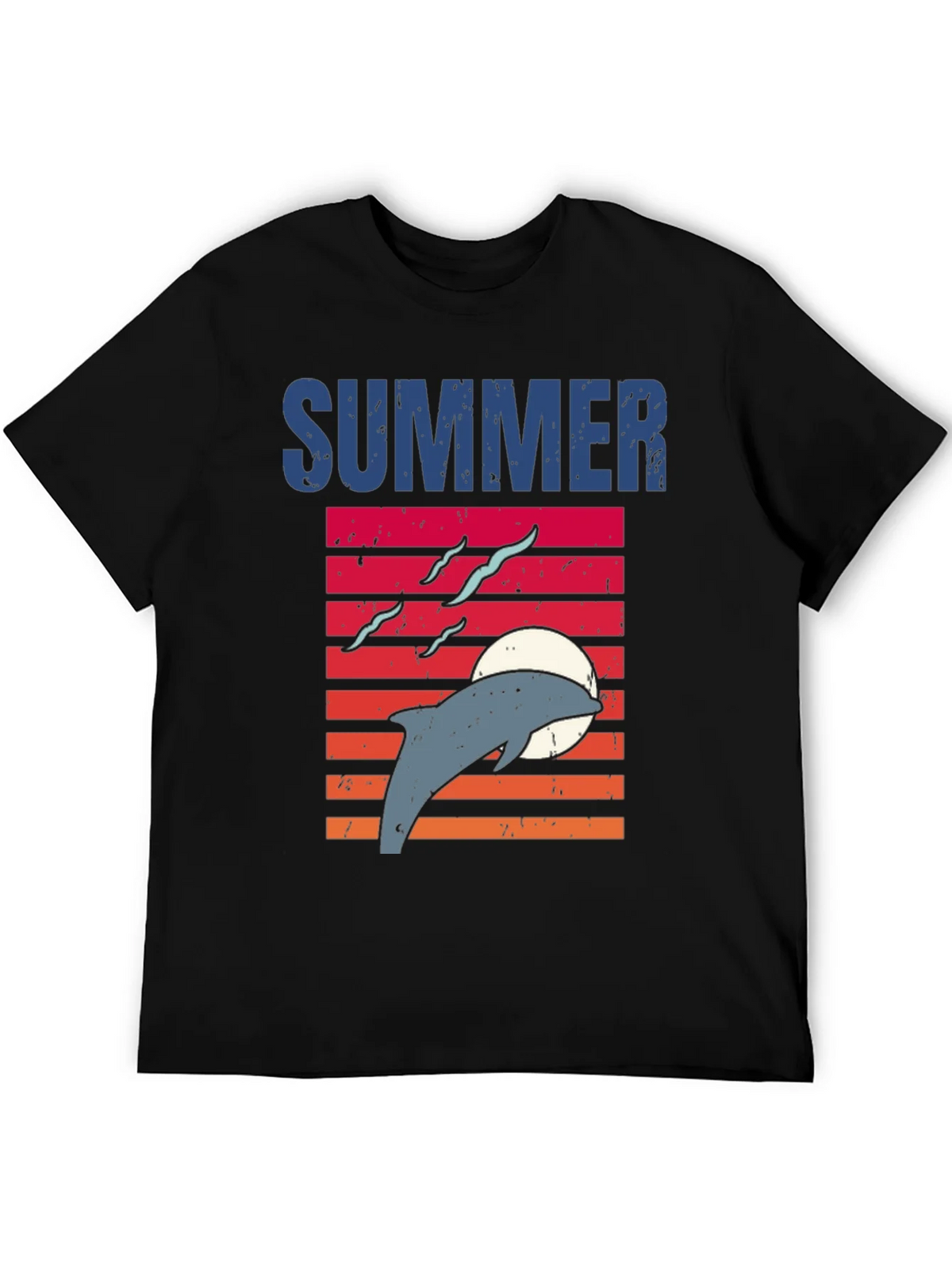 Summer Dolphin Sunset Graphic T-Shirt product image 5