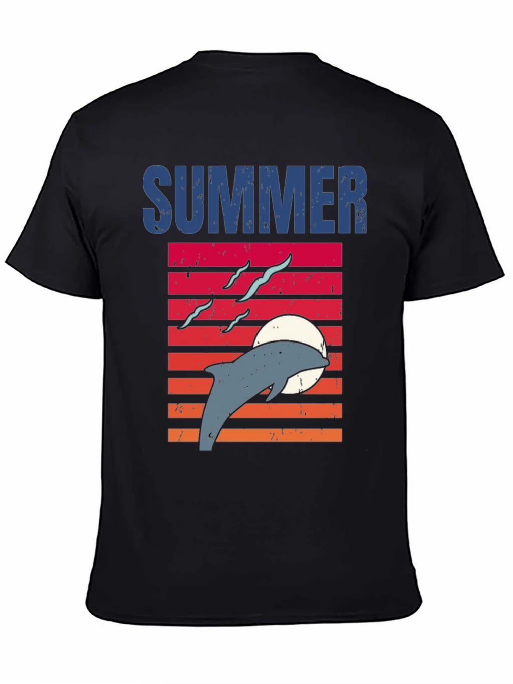 Summer Dolphin Sunset Graphic T-Shirt product image 4